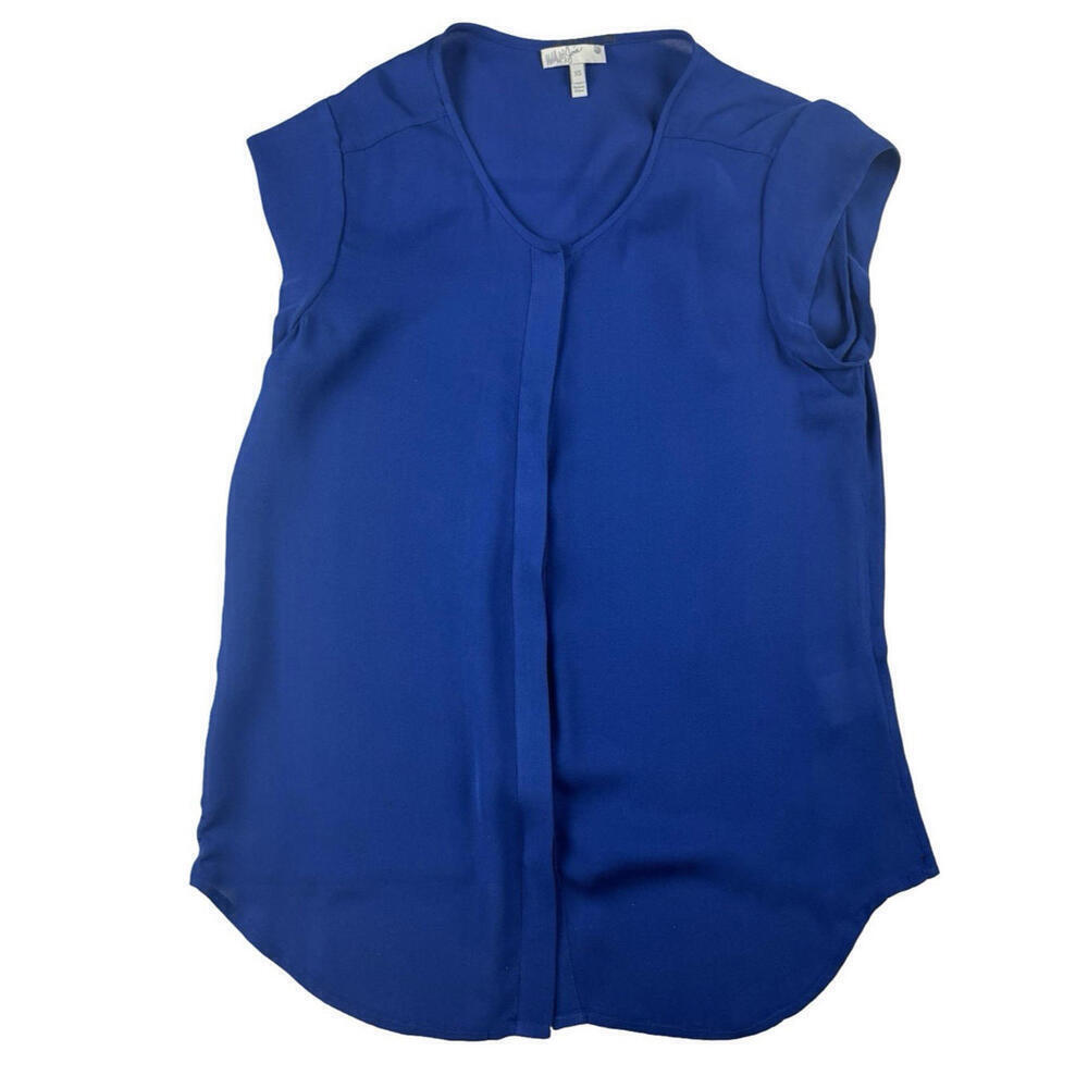 Joie Silk Cap Sleeve Blouse Blue Size XS
